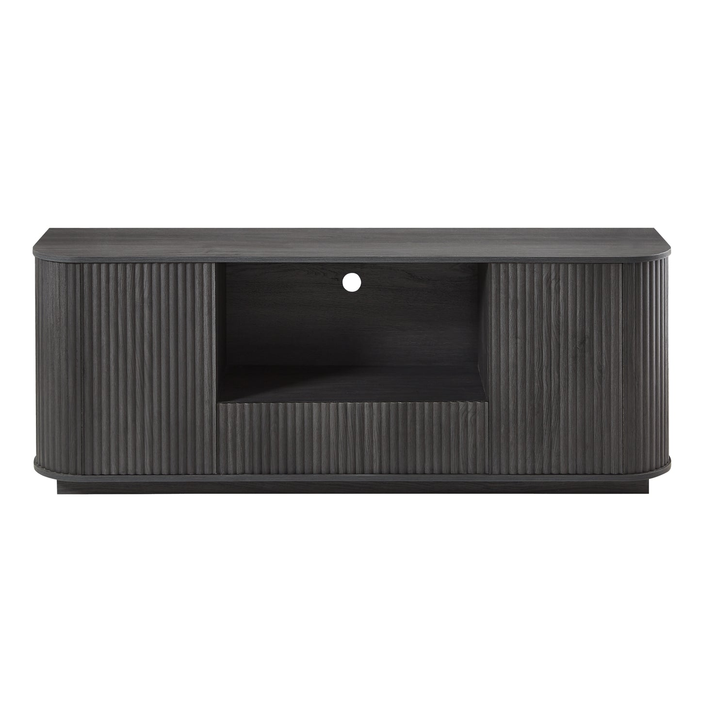 64" Wavy TV Stand & Rounded Sideboard | Modern Vertical Stripe Cabinet