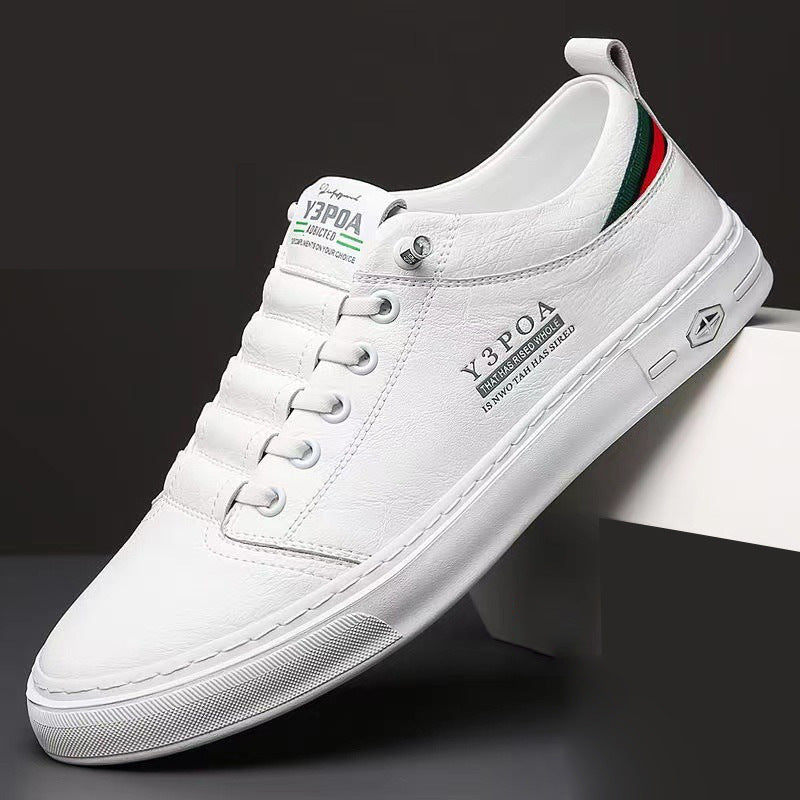 Men’s White Sneakers – Breathable Lace-Up Casual Soft Sole Shoes Breathable Soft Bottom White Shoes Casua | Ectron Online