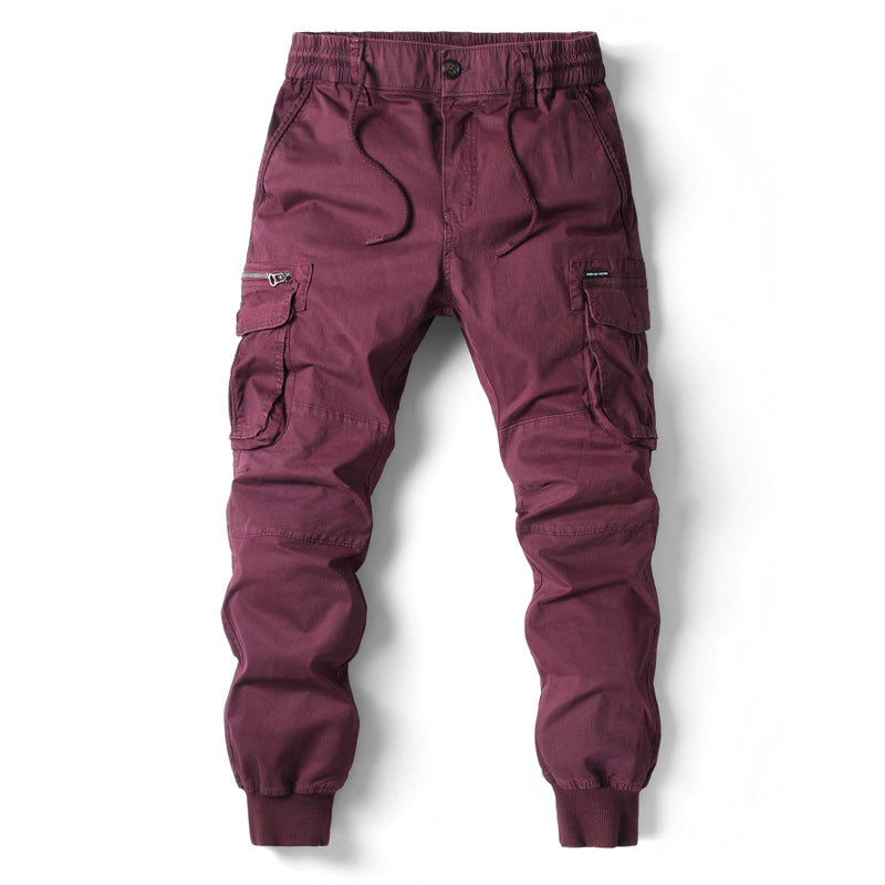 Men's Multi-Pocket Skinny Working Pants