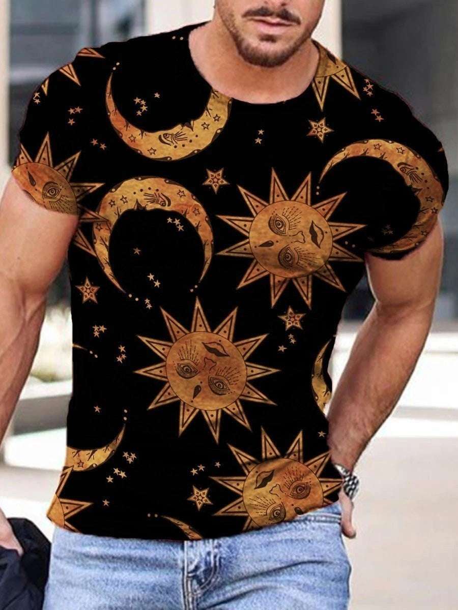 Digital Printed Round Neck T-Shirt – Short Sleeve Casual Tee Digital Printed Short-sleeved Round Neck | Ectron Online