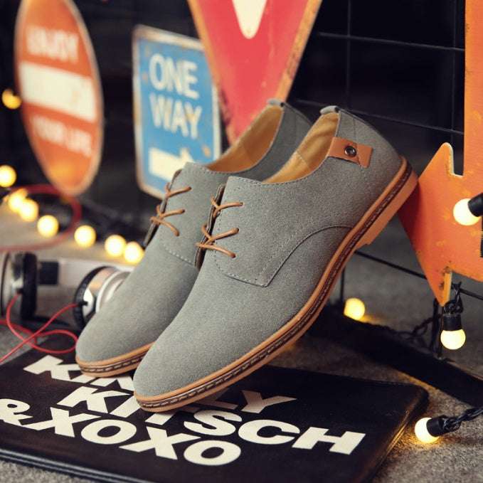 Casual Nubuck Leather Men’s Shoes – Suede Large Size Casual Shoes Nubuck Leather Men's Shoes | Ectron Online