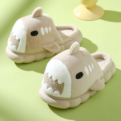 Winter Shark Slippers – Thick Bottom Furry Cotton Shoes for Couples Winter Shark Slippers Fashion Thick Bott | Ectron Online