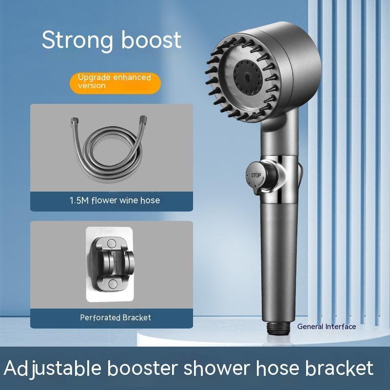 Third Gear Adjustable Supercharged Shower Head with Hose Strong Supercharged Shower Head | Ectron Online