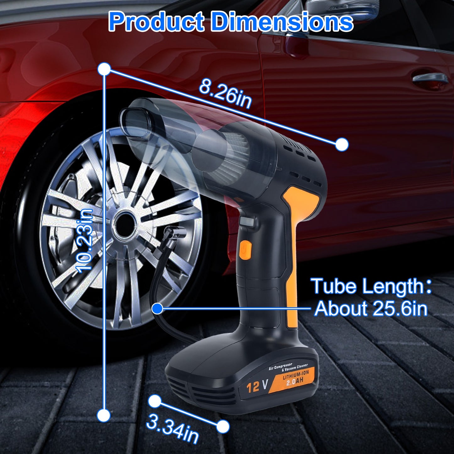 4-in-1 Cordless Car Vacuum & Tire Inflator 1Pc 4 In 1 Cordless Car Vacuum Cleaner A | Ectron Online