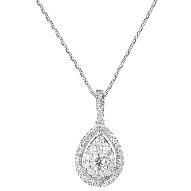 S925 Sterling Silver Pendant With Clover Diamond Necklace