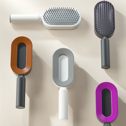 Self-Cleaning Hair Brush - One-Key Hair Removal & Scalp Massage Comb Self Cleaning Hair Brush For Women One-k | Ectron Online