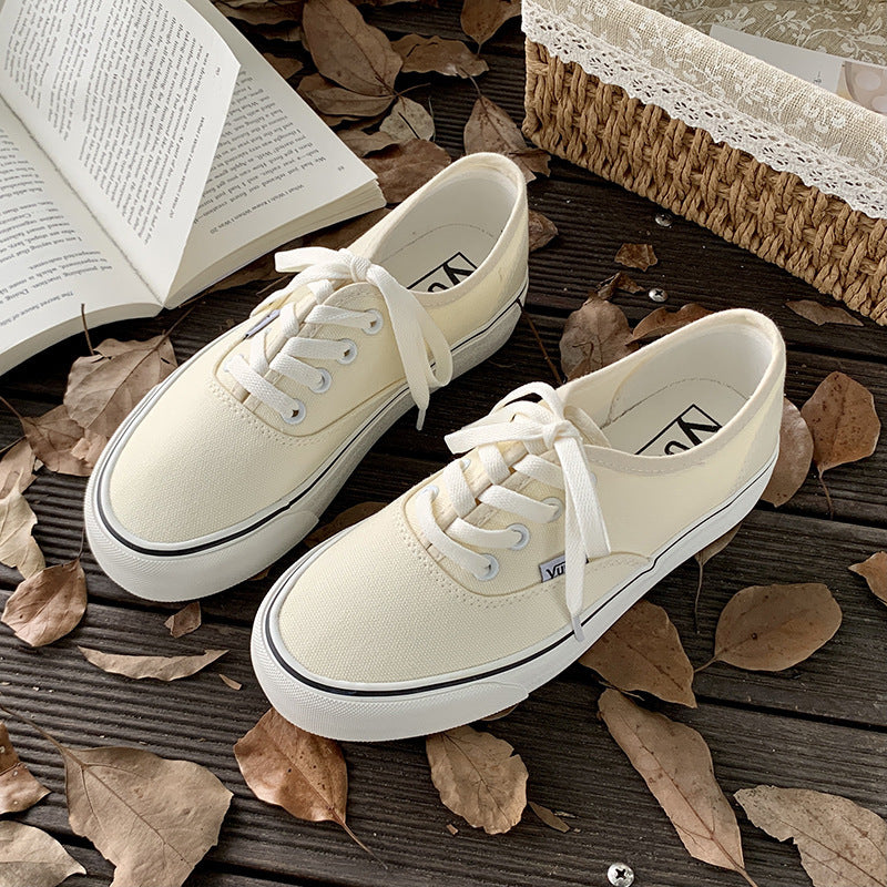 Student All-Match White Canvas Shoes - Trendy & Comfy Fashion All-match Student White Shoes Tr | Ectron Online
