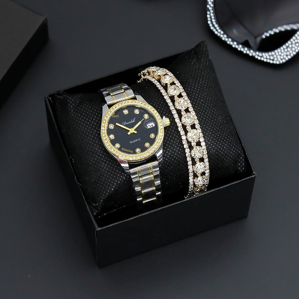 Diamond Women's Watch, a Perfect Gift Women's Watch Affordable Luxury Fashion Diamond Foreign Trade Women's Watch Bracelet Student Watch Gift Suit | Ectron Online