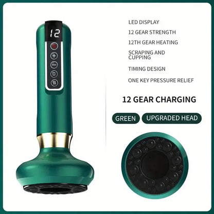 3-in-1 Smart Electric Cupping Massager - 12-Level Scraping Tool Cupping Massager, 12-level Body Scraping | Ectron Online