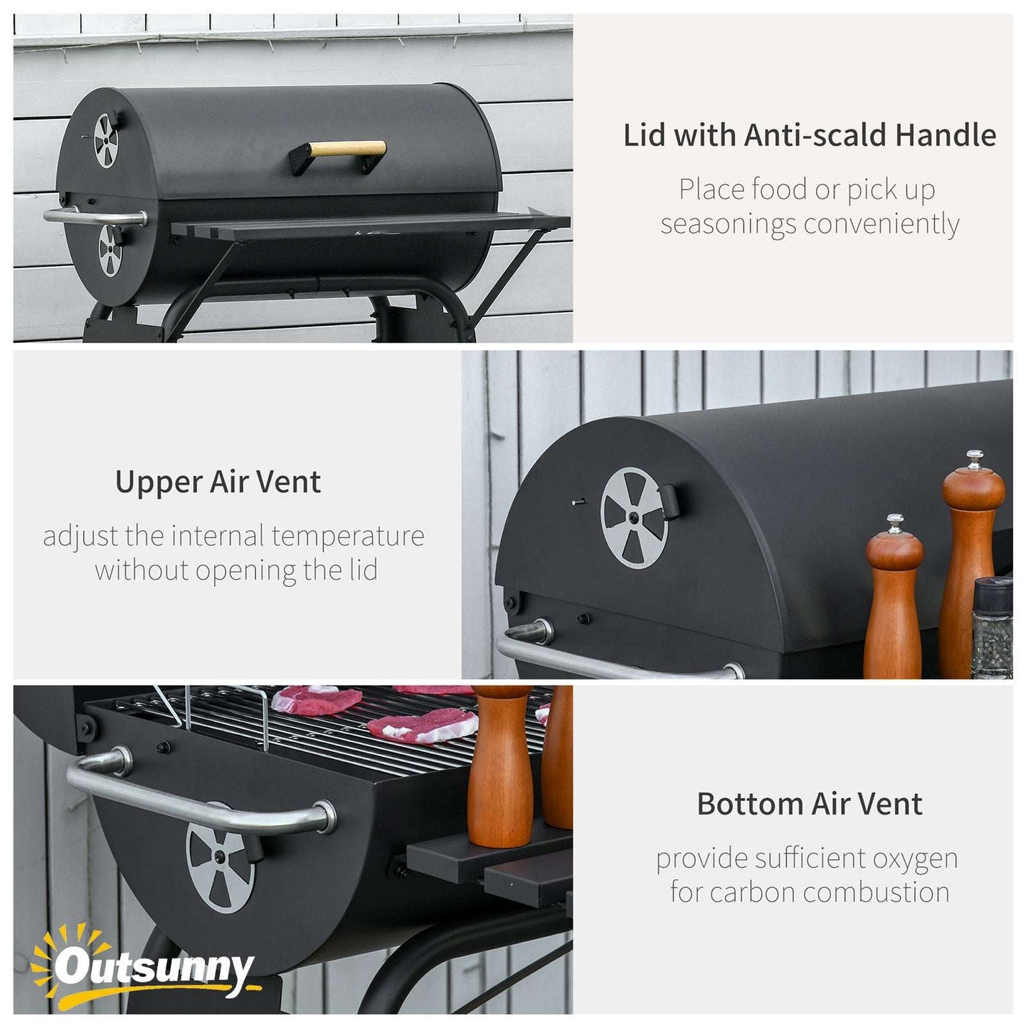 30" Portable Charcoal BBQ Grill - Outdoor Grill with Wheels & Shelf 30" Portable Charcoal Barbecue Grill wit | Ectron Online