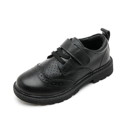 Children's Hollowed Out Fashionable British Style Cowhide Shoes