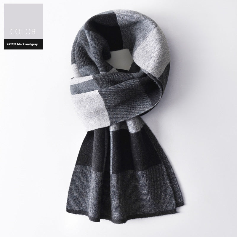Men's Winter Plaid Wool Scarf