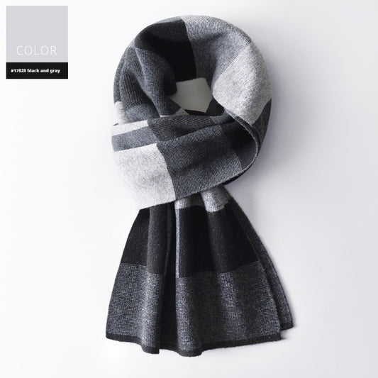 Men's Winter Plaid Wool Scarf