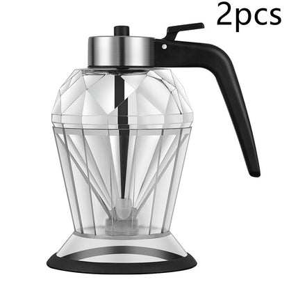 Diamond Glass Oil Jug Exquisite Press Type Diamond Oil Jug Visible Color Transparent Oil Storage Can Multi-Purpose Kitchen Tool