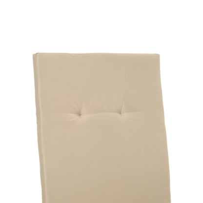 Beige tufted outdoor swing cushion pad with central stitched channels