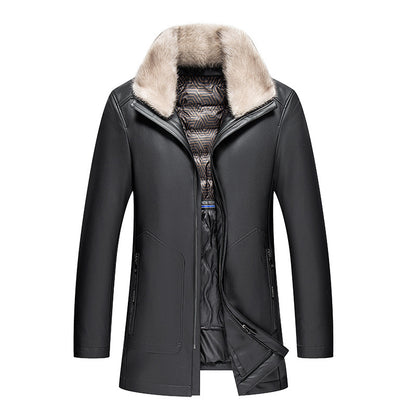Men's Premium Sheepskin Leather Down Jacket