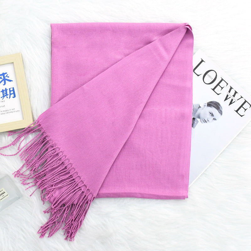 Luxurious Warm Tassel Scarf - Cashmere-Feel Meeting Accessory Annual Meeting Warm Cashmere Tassel Scar | Ectron Online