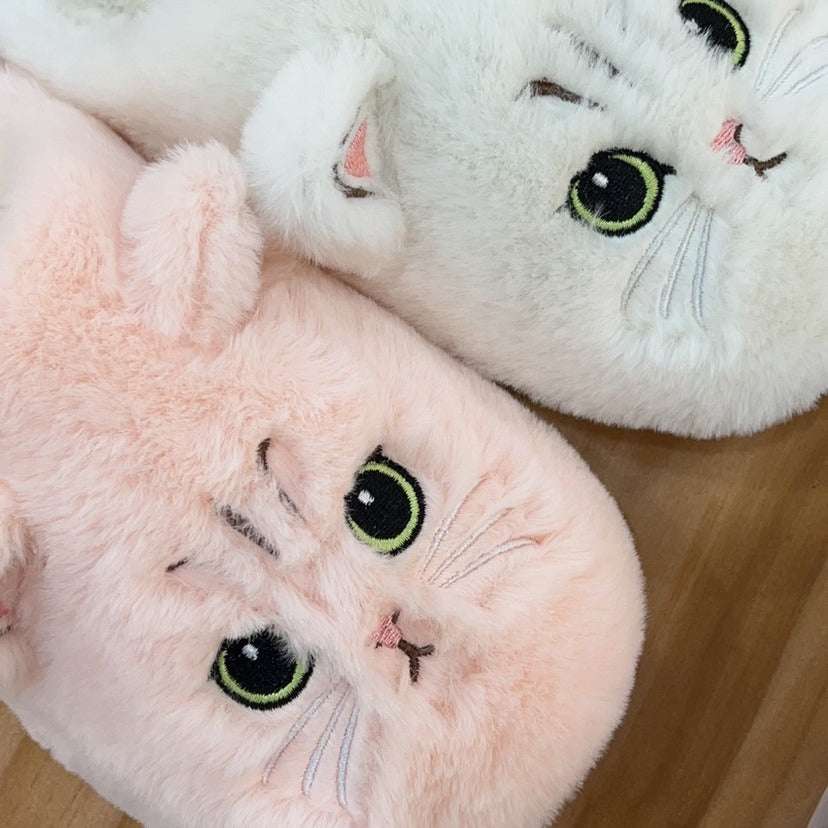Cute Cat Plush Slippers – Warm Non-slip Winter House Shoes Cute Cat Plush Slippers Winter Warm Floo | Ectron Online