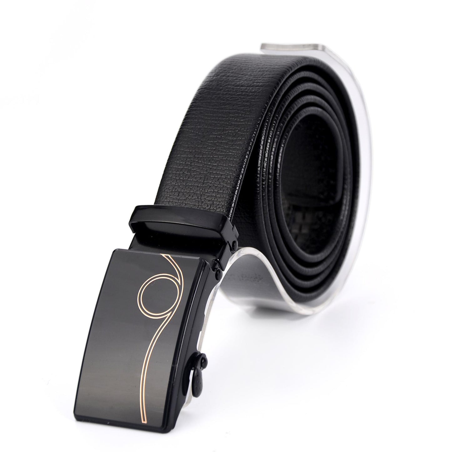 Belt Men's Automatic Buckle Belt Mirror Acrylic Iron Button Men's Business Casual Belt