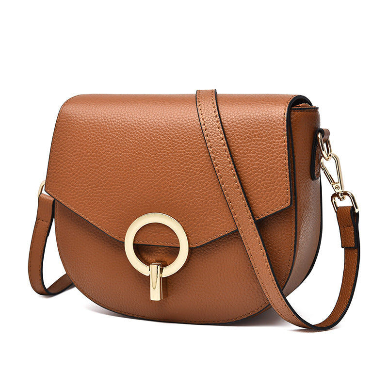 First Layer Cowhide Women's Casual Shoulder Bag Women's Korean Fashion Trend Leather Han | Ectron Online