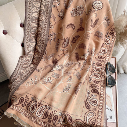 Women's Cashmere-like Warm Scarf | Office Blanket Tassel Shawl Women's Neck Warmer Office Blanket Cashm | Ectron Online