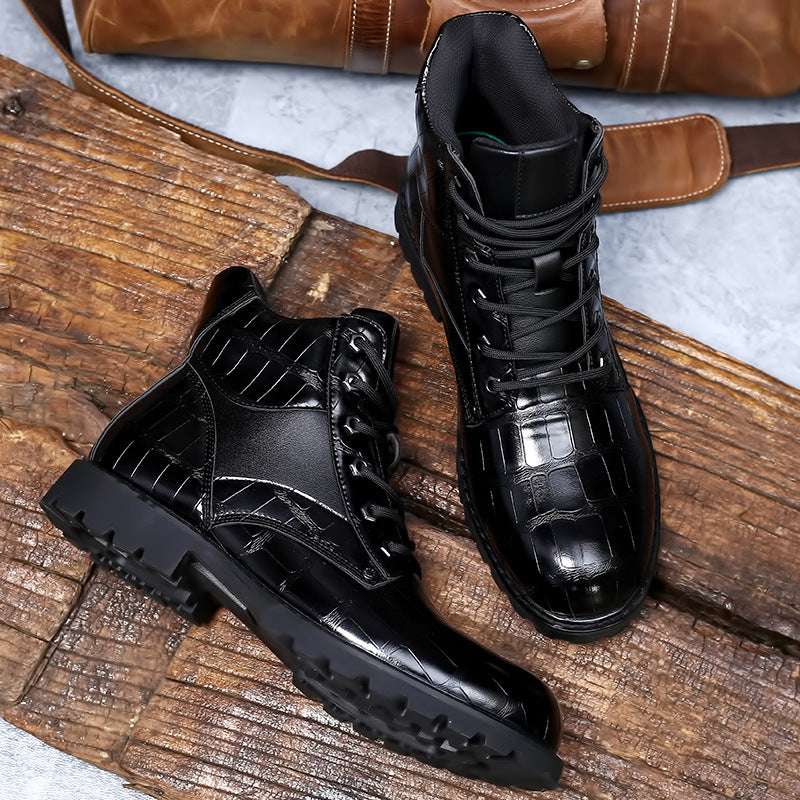 Vintage Men’s Mid-Top Leather Shoes – Timeless Fashion