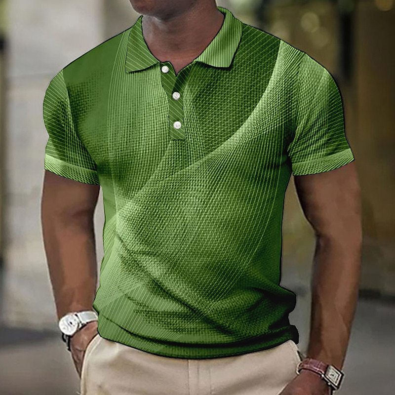 Men’s 3D Button Polo Shirt – Short Sleeve Casual Style 3D Button Short-sleeved Polo Shirt | Ectron Online