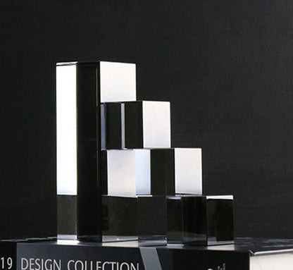 Nordic Modern Minimalist Ladder Crystal Bookend Decoration Hallway Bedroom Model Room Light Luxury Ornament
