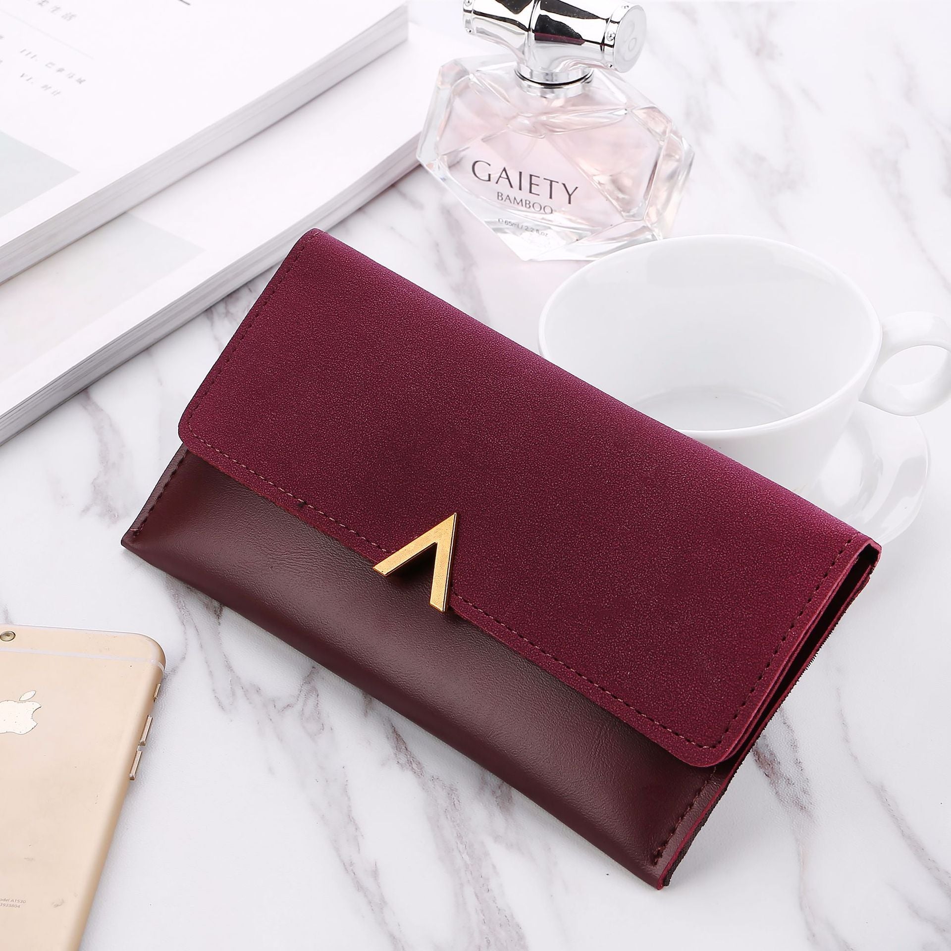Frosted Color Matching Long Ladies Wallet Frosted Color Matching 30 Off Long Ladie | Ectron Online