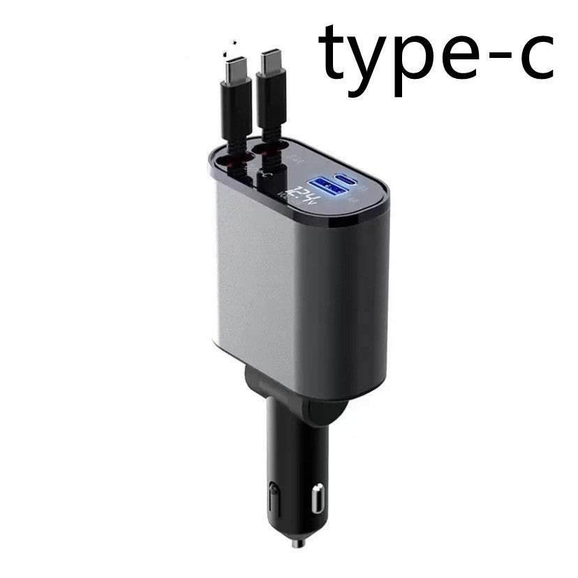 Super Fast Car Charger Adapter for USB & Type-C Metal Car Charger 100W Super Fast Chargi | Ectron Online