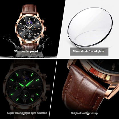 Men's Multi-Function Sports Watch Multi-Function Sports Timing Moon Phase | Ectron Online