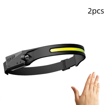 COB LED Induction Riding Headlamp Flashlight, USB Rechargeable COB LED Induction Riding Headlamp | Ectron Online
