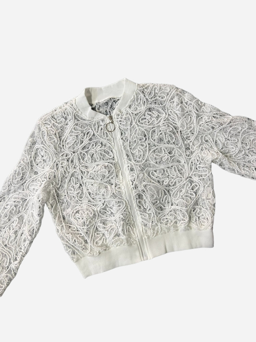 Women's Short Lace Jacket with Zipper