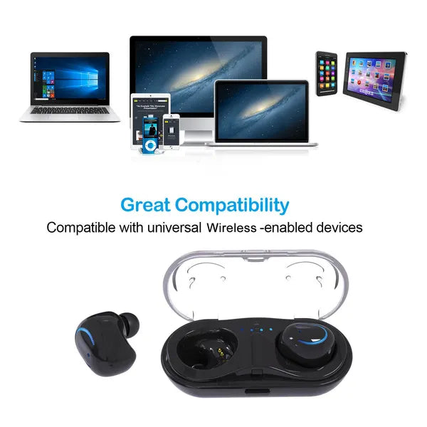 TWS Wireless Stereo Earbuds | Hi-Fi Sound Bluetooth Headphones