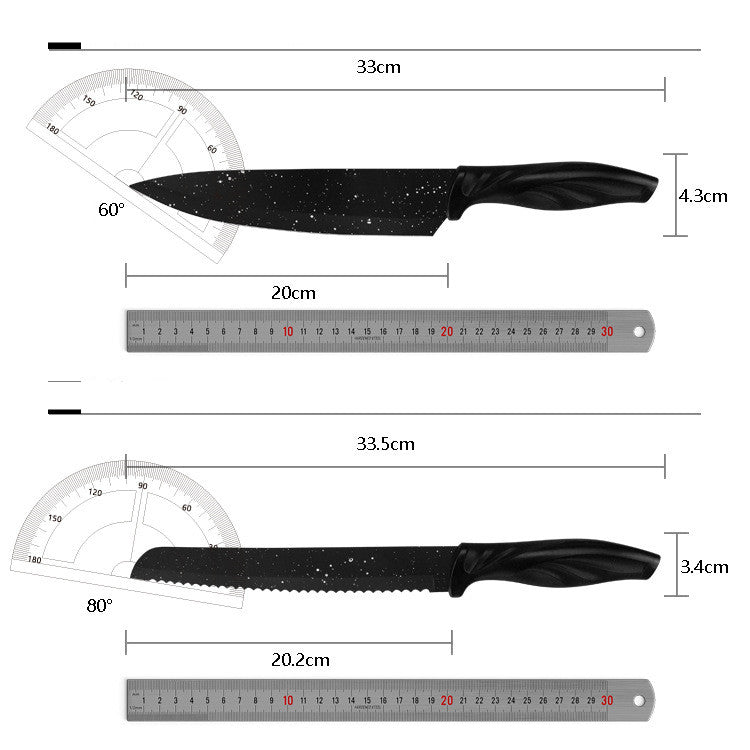 A Full Set Of Kitchen Knives 17 Stainless Steel Knives