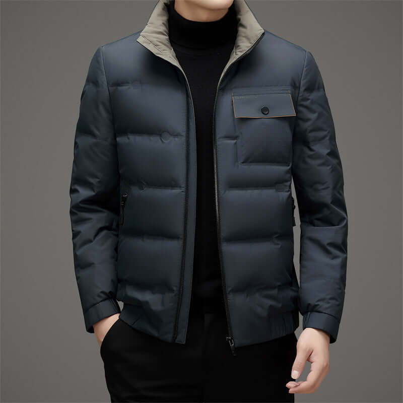 Men's Short Thickened Down Jacket Men's Winter Stand Collar Short Thickene | Ectron Online