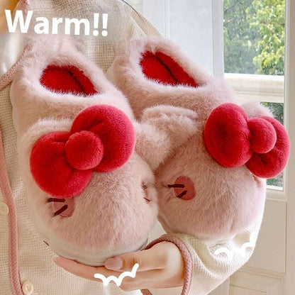 Girls' Warm Plush Slippers – Indoor & Outdoor Autumn Comfort Indoor Warm Girl Plush Slippers For Home | Ectron Online