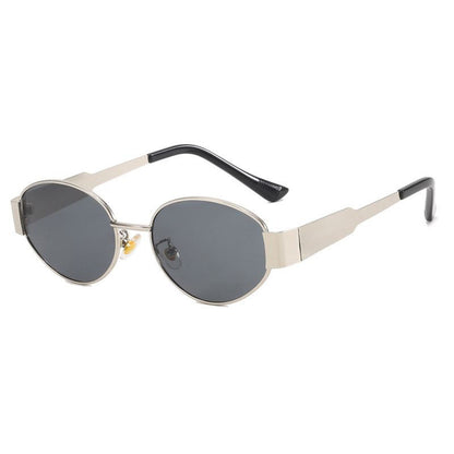 European And American Personalized Oval Metal Sunglasses