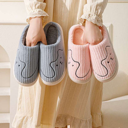 Striped Cat Slippers – Warm, Non-Slip Indoor Couple Shoes Striped Cat Slippers Indoor Couple Non-s | Ectron Online