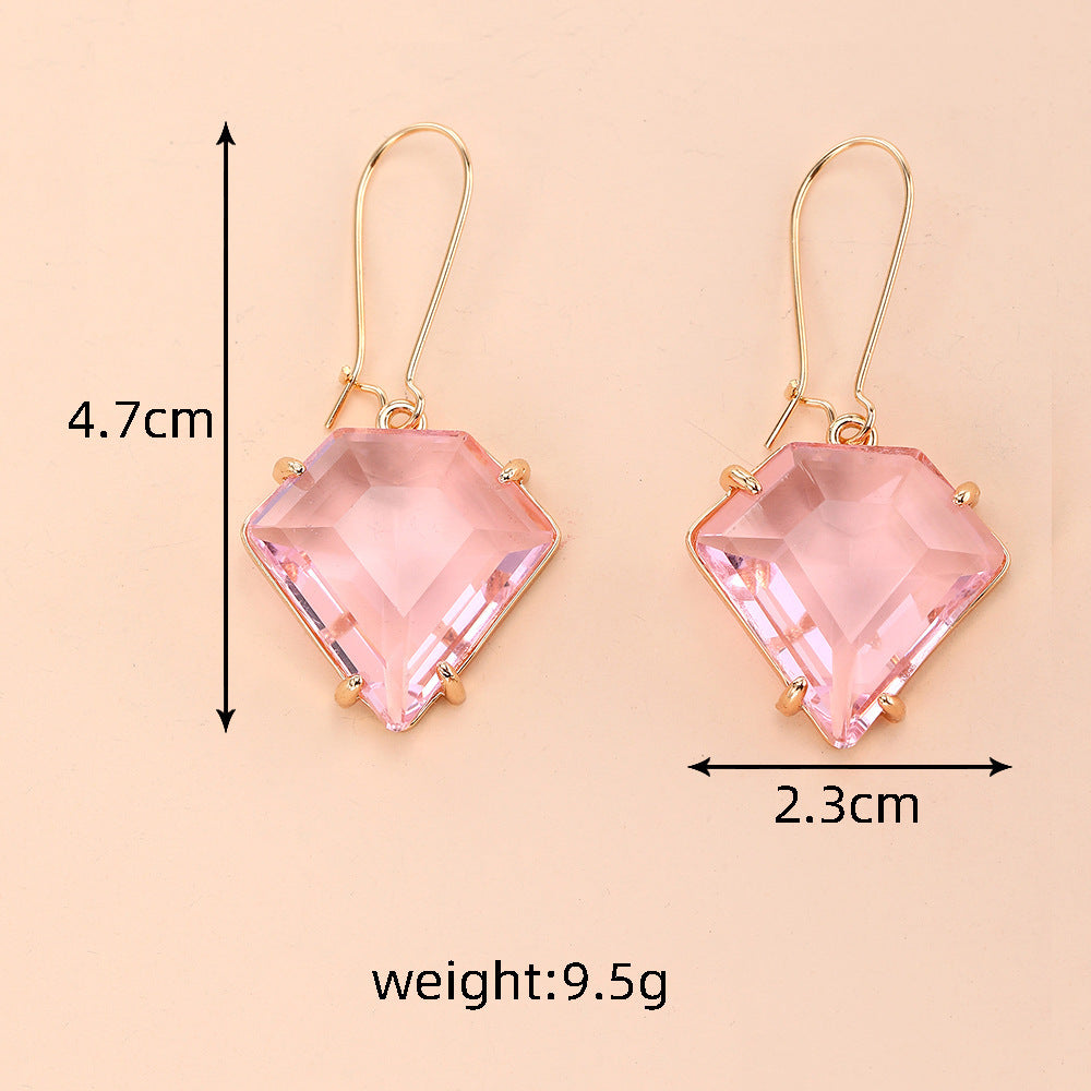 Fashion Minimalist Design Fan Crystal Earrings