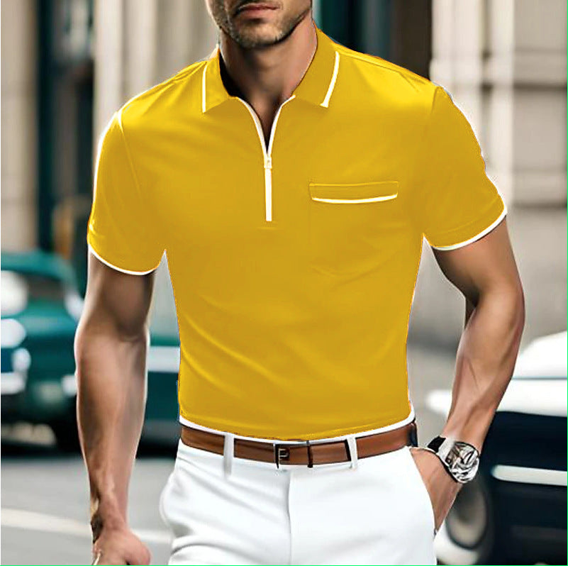 Men’s Summer Zipper Polo – Loose Fit Casual Sports Shirt Summer New Men's Zipper Loose Casual Poc | Ectron Online