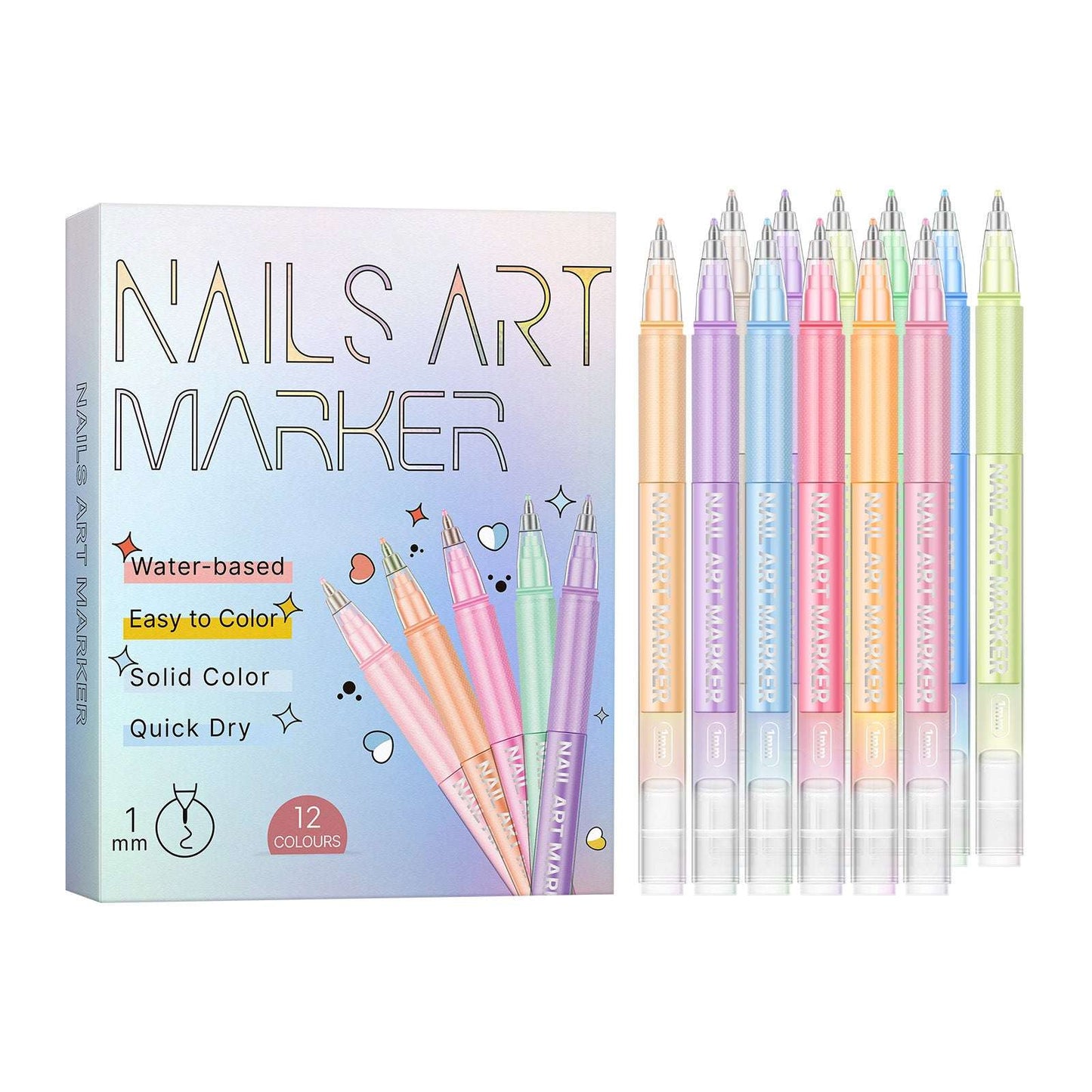 Painted Graffiti Nail Art Highlighter And Outline Graffiti Pen Set