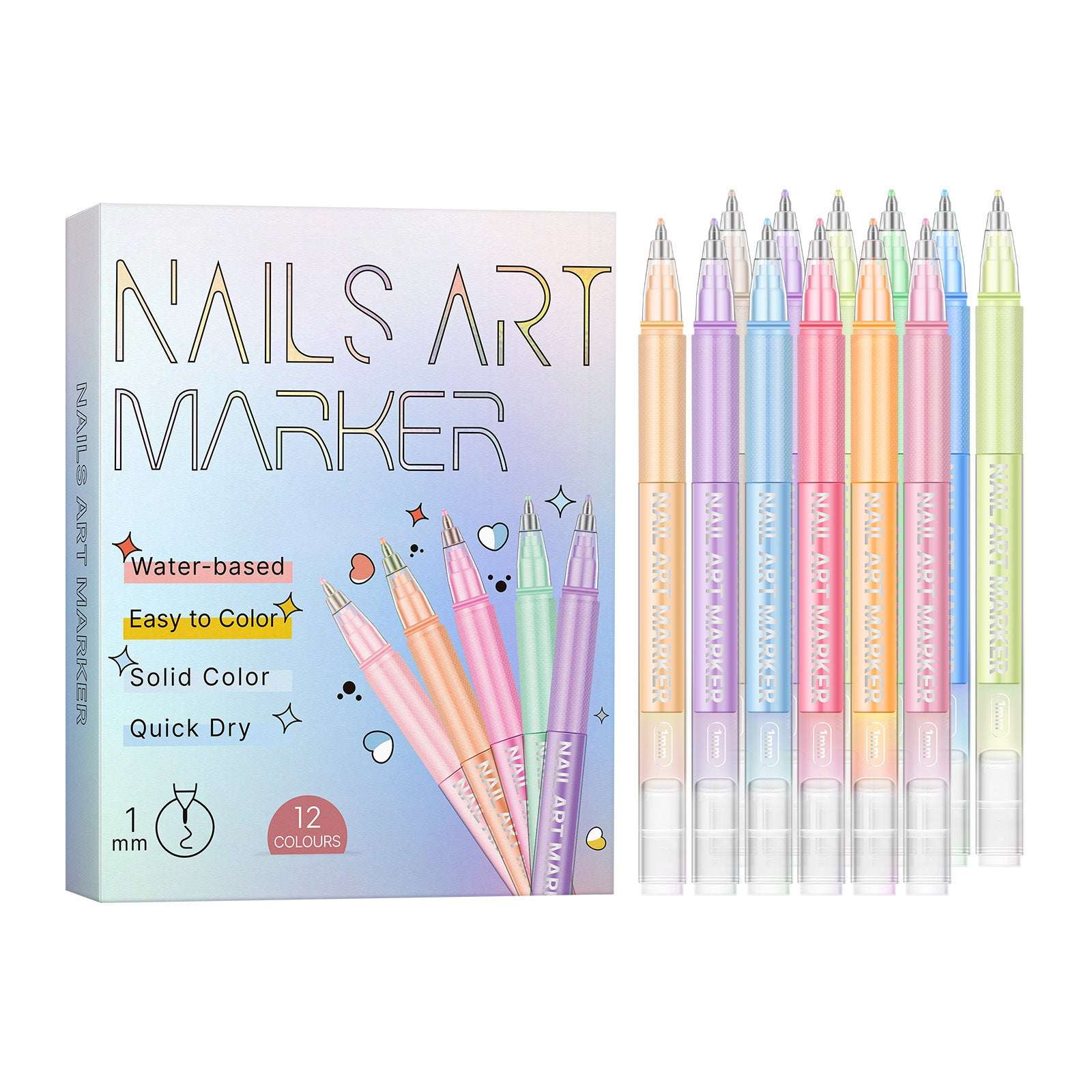 Painted Graffiti Nail Art Highlighter And Outline Graffiti Pen Set