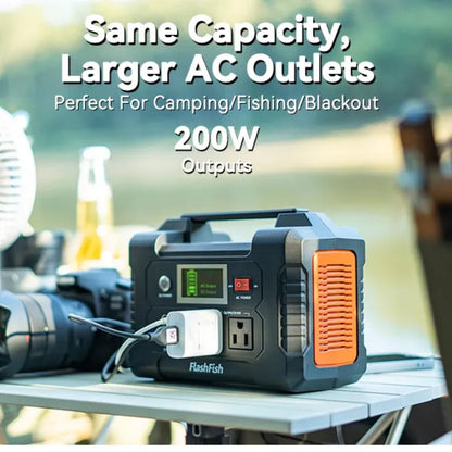 FlashFish 200W Portable Power Station | 40800mAh Solar Generator AC 200W Portable Power Station, FlashFish 4 | Ectron Online