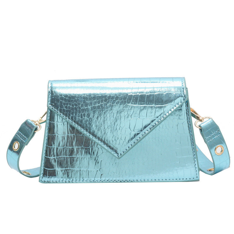 Glossy Stone Pattern Shoulder Crossbody Bag