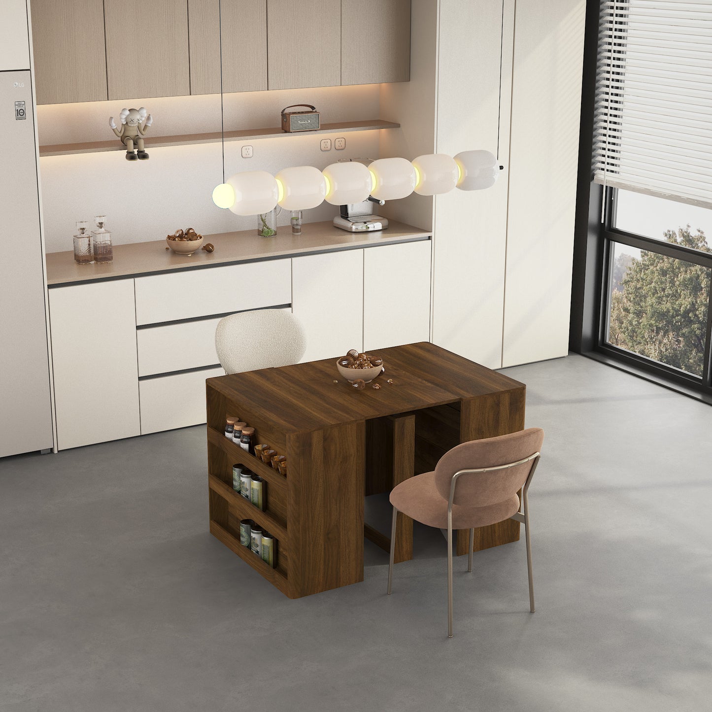 Extendable Dining Table for 1-10 People - Foldable Wood Console