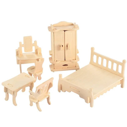 3D Wooden Dollhouse Furniture Puzzle 3D Wooden Dollhouse Furniture Puzzles DI | Ectron Online