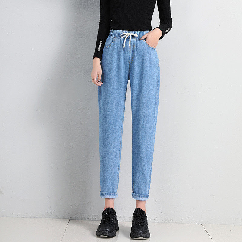 Korean Style Women's High-Waist Jeans Korean Style Women's Straight Casual Ela | Ectron Online