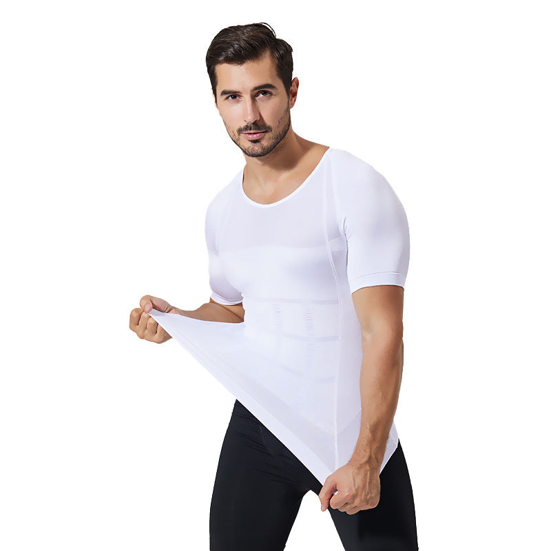 140D Men's Vest Shapewear Men Body Toning T-Shirt Slimming Body Shaper Corrective Posture Belly Control Compression Man Modeling Underwear Corset