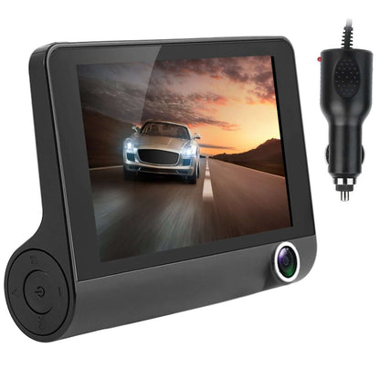 1296P 3-Lens Car Dash Cam - Front, Interior & Rear DVR Recorder 1296P Car DVR Dash Camera 4In 3 Lens Veh | Ectron Online